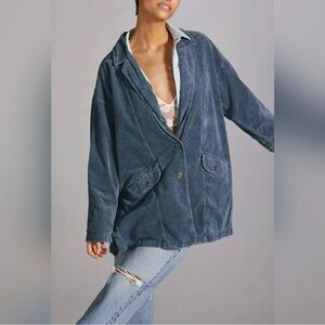 Pilcro Slate Blue Corduroy Utility Jacket